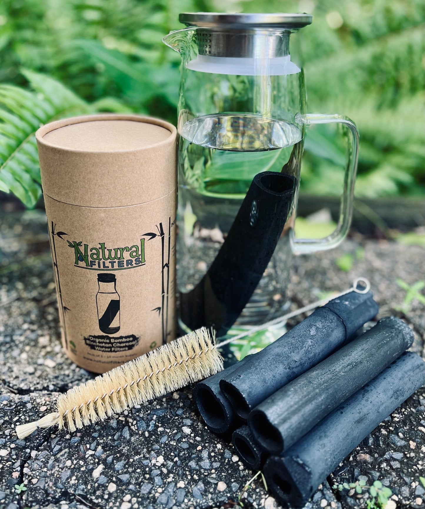 Five Pack Water Filter Starter Kit with 1.5L Glass Jug