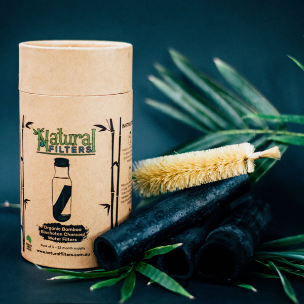 5 Pack Charcoal Filter Starter Kit (BYO Water Bottle or Jug) Natural